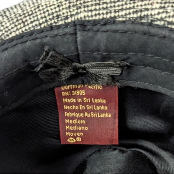 Dorfman Pacific  wool fedora hat men's black and white - Picture 4 of 8